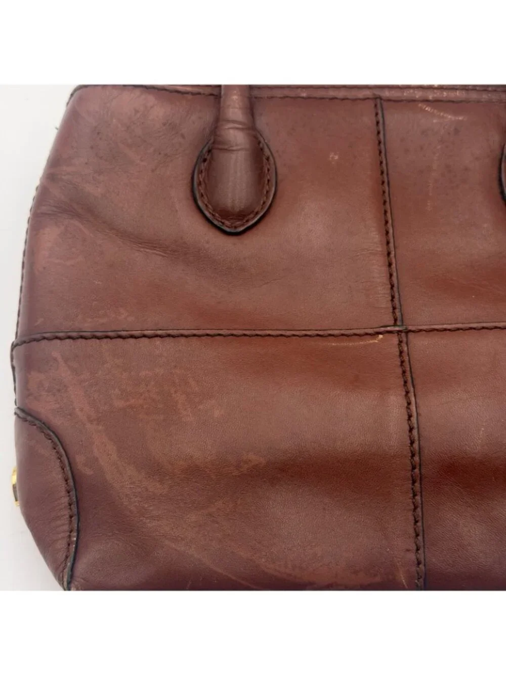 Etienne Aigner Brown Genuine Leather Satchel Shoulder Bag Crossbody Purse